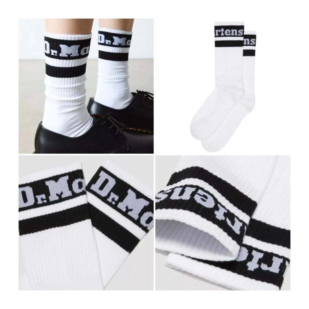 3-Pack Dr. Martens Athletic‎ Logo Socks Size M/L (9-14) White & Black